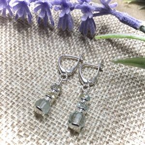 Minimalist Aquamarine And Sterling Silver Earrings